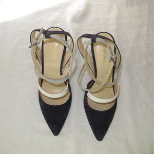 Nine West Heels Blue and White Size 6
